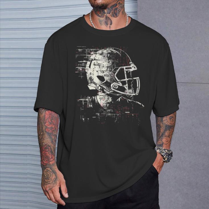 American Football Helmet Linemen T-Shirt Geschenke für Ihn