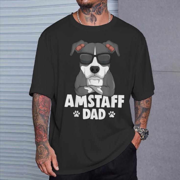 American Staffordshire Terrier Amstaff Papa Dog T-Shirt Geschenke für Ihn