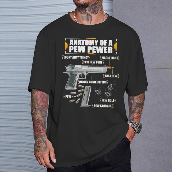 Anatomy Of A Pew Pewer Pistol 9 Mm Sports Shooting T-Shirt Geschenke für Ihn