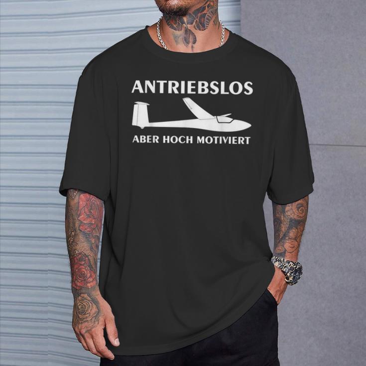 Antriebslos Lustig Segelflugzeug Segelflieger T-Shirt Geschenke für Ihn