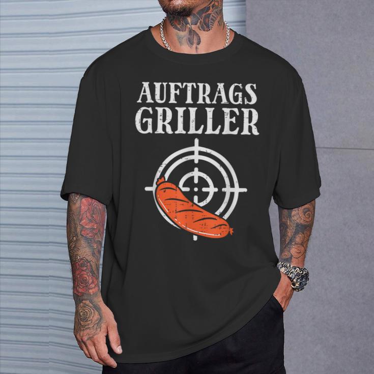 Auftrags Griller Wurst Grill Bbq Grill Master T-Shirt Geschenke für Ihn