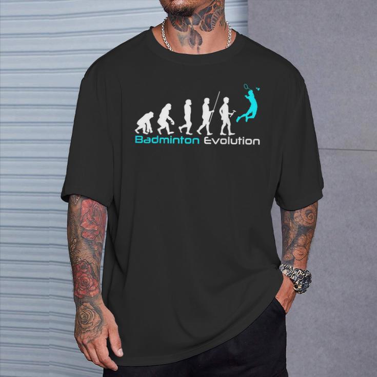 Badminton Evolution For Badminton Lovers T-Shirt Geschenke für Ihn