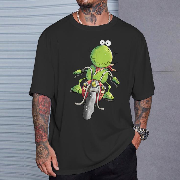 Biker Frog I Motorcyclist Fun Motorcycle T-Shirt Geschenke für Ihn