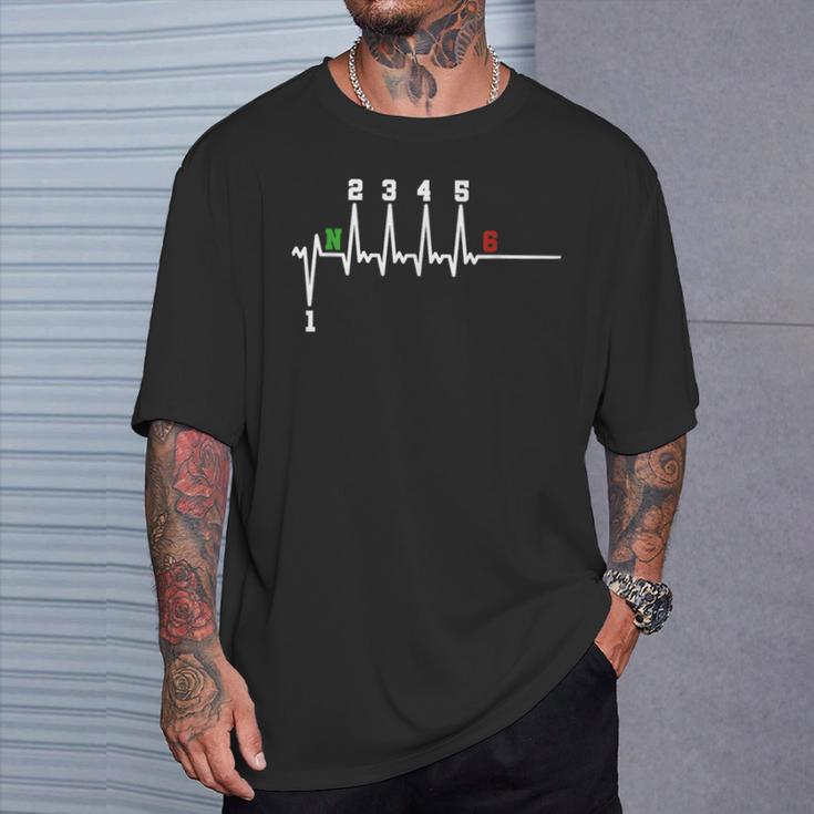 Biker Saying Motorcycle 1N23456 Ecg Heartbeat Motorcycle Biker T-Shirt Geschenke für Ihn