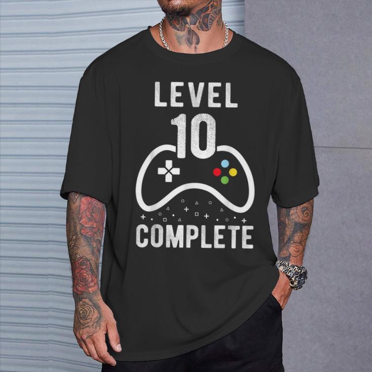 Birthday Boy 10 Years Gamer Level 10 Complete T-Shirt Geschenke für Ihn