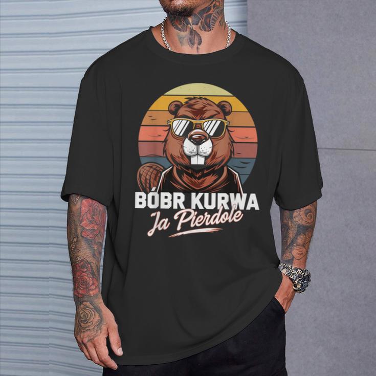 Bober Kurwa Meme Poland Beaver Costume Yes Pierdole Bóbr T-Shirt Geschenke für Ihn