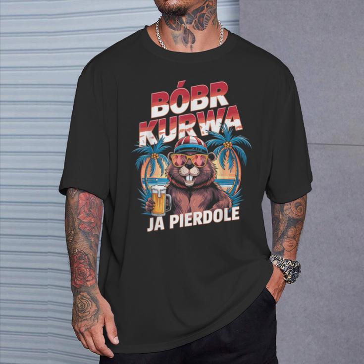 Bober Kurwa Meme Poland Beaver Costume Yes Pierdole Bóbr Kurwa T-Shirt Geschenke für Ihn