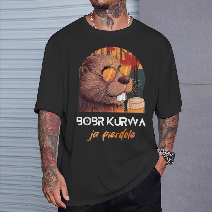 Bober Kurwa Polish Beaver Meme Bobr Ja Pierdole T-Shirt Geschenke für Ihn