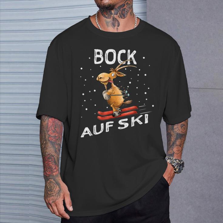 Bock Auf Ski Lustiger Skifahrer Skier Ski Spruch Wortwitz T-Shirt Geschenke für Ihn