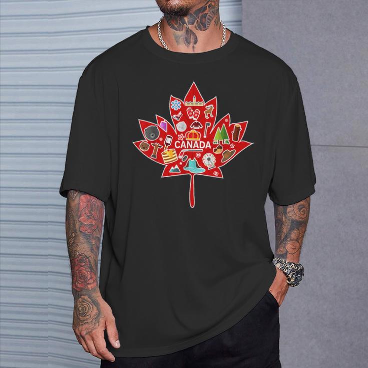 Canada Maple Travel Canadian Elements T-Shirt Geschenke für Ihn