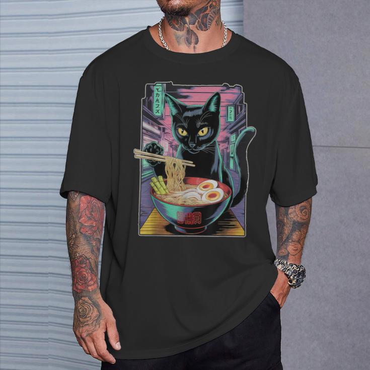 Cat Ramen Anime Manga Kawaii Otaku Fashion Cat Streetwear T-Shirt Geschenke für Ihn