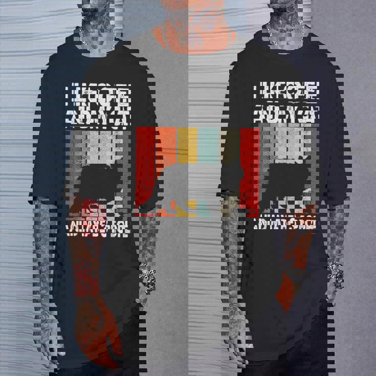 I Like Coffee And My Cat Maybe 3 People Siberian Cat Lover Camiseta unisex Regalos para él