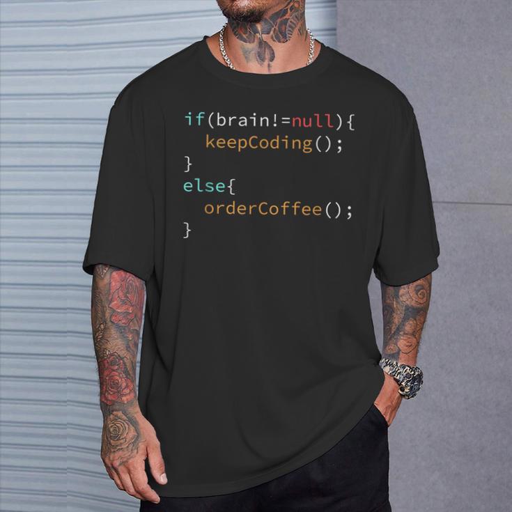 Coffee Software Developer Programmer Coder Coffee Drinker T-Shirt Geschenke für Ihn