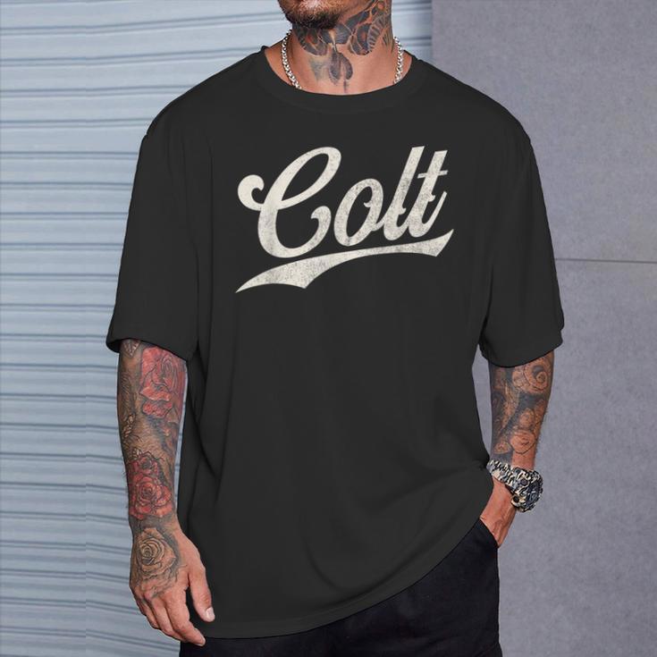 Colt Name Retro Vintage Colt Given Name T-Shirt | Mazezy