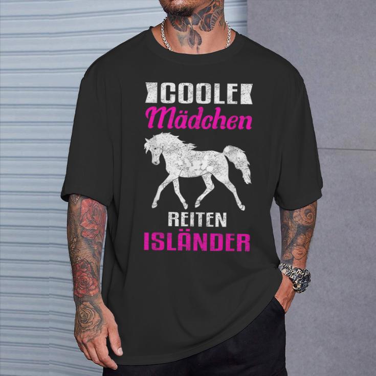 Cool Girls Riding Icelandic Horse T-Shirt Geschenke für Ihn