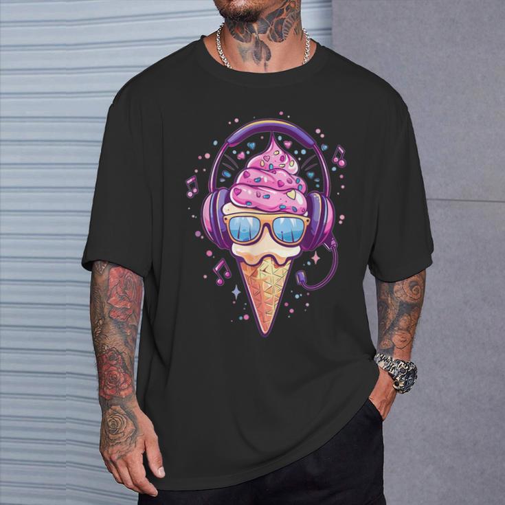 Cool Ice Cream With Sunglasses I Ice Cream T-Shirt Geschenke für Ihn