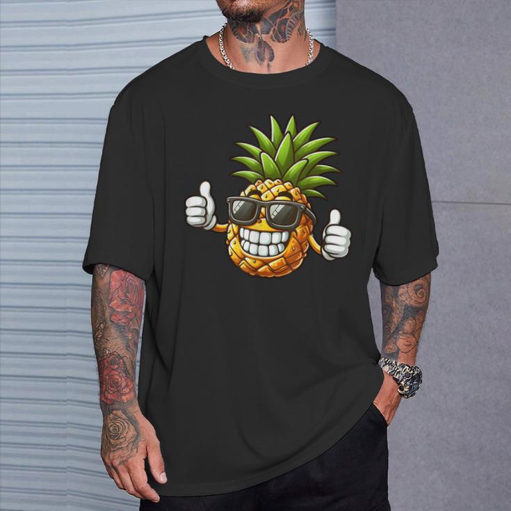 Cool Pineapple Wearing Sunglasses Fun Fruit T-Shirt Geschenke für Ihn