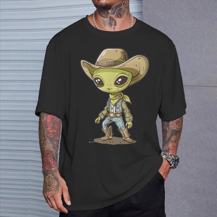 Cute Alien Cowboy T-Shirt Geschenke für Ihn