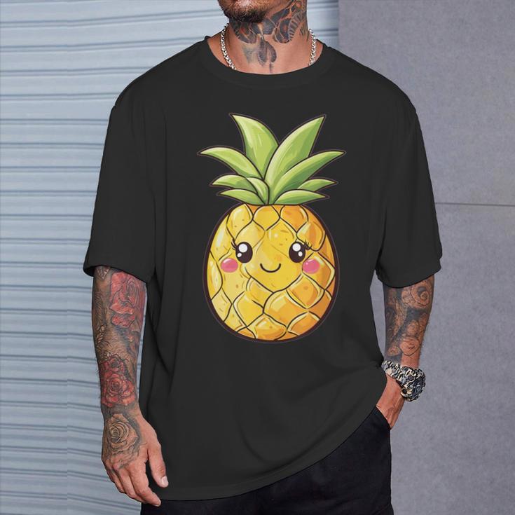 Cute Pineapple Face Kawaii Style T-Shirt Geschenke für Ihn