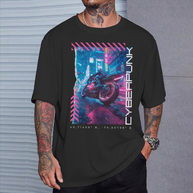 Cyberpunk Motorcycle Futuristic Tokyo T-Shirt Geschenke für Ihn