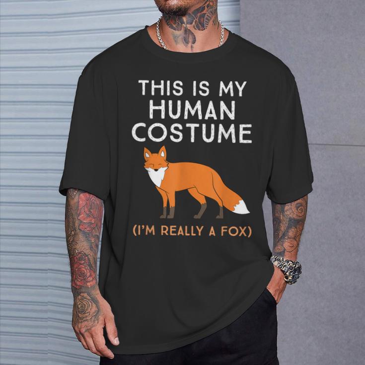 Das Ist Mein Menschen I'm Really A Fox T-Shirt Geschenke für Ihn