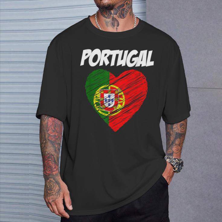 De La Bandera Del Corazón De Portugal I Love Portugal Camiseta unisex Regalos para él