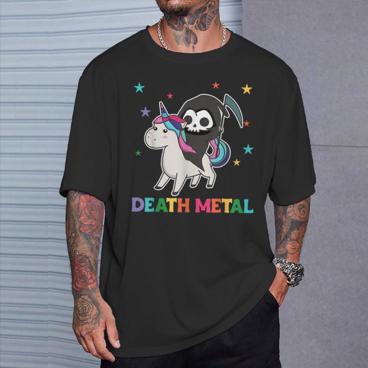 Death Metal Rock Music Death Riding Unicorn Unicorns T-Shirt Geschenke für Ihn