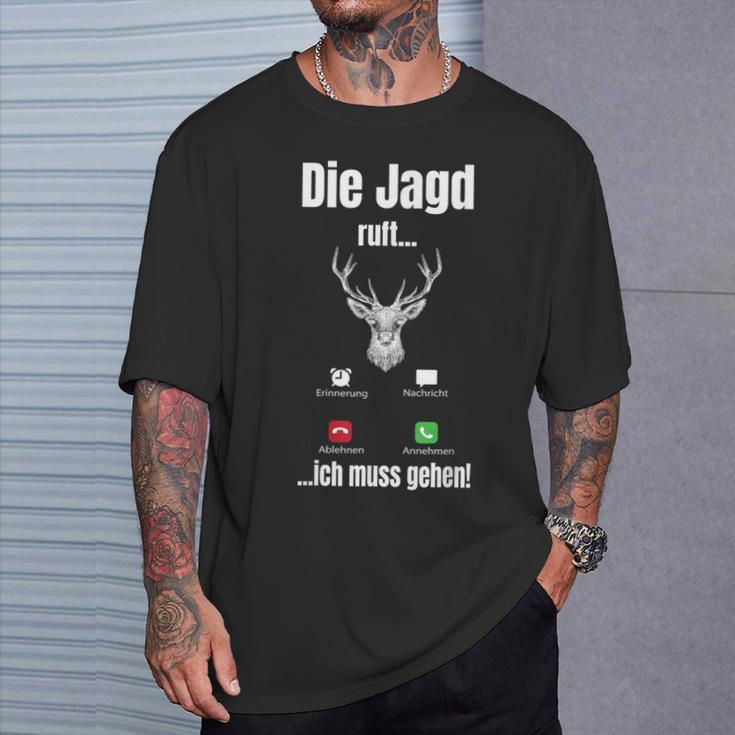 Die Hagd Call I Must Go Deer Hunter Forest T-Shirt Geschenke für Ihn