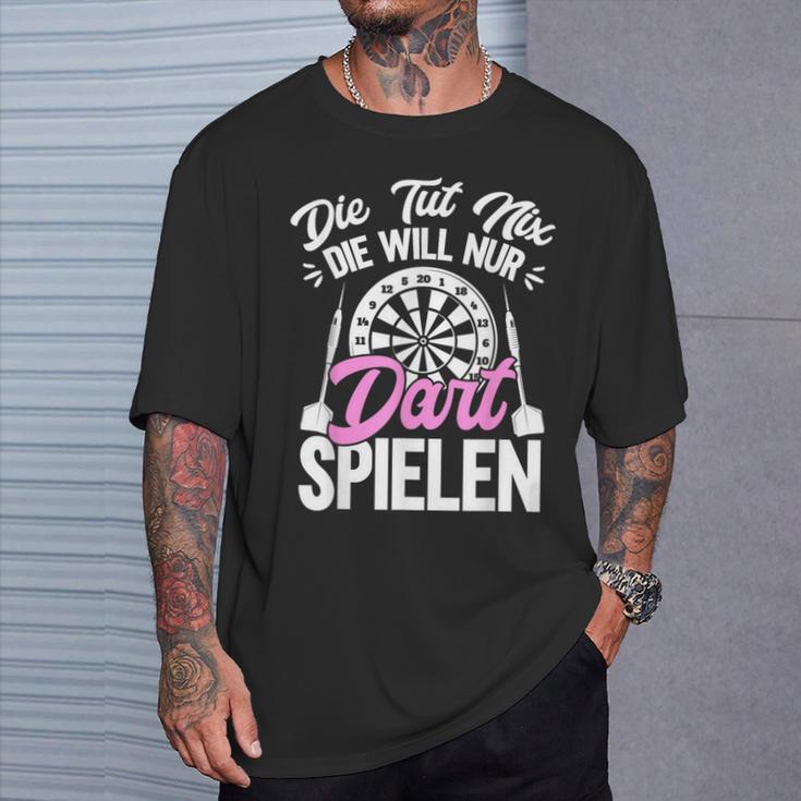 Die Will Nur Dart Spielen Dartboard Women's Darts T-Shirt Geschenke für Ihn