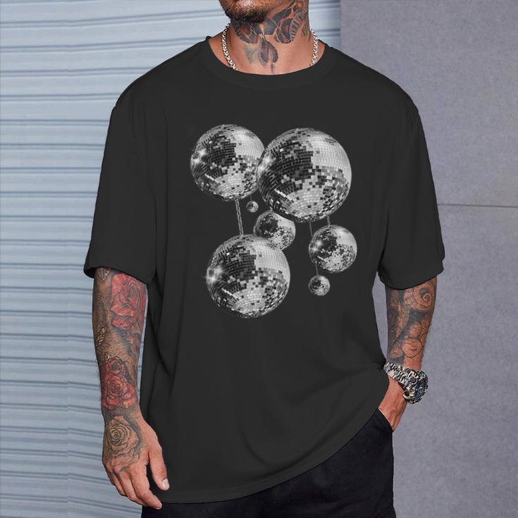 And Disco Ball Pattern 70S 80S Retrointage T-Shirt Geschenke für Ihn