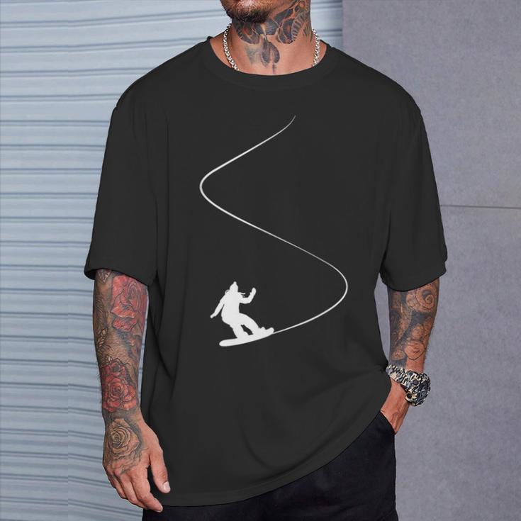 Drawn Simple Snowboard Girl T-Shirt Geschenke für Ihn