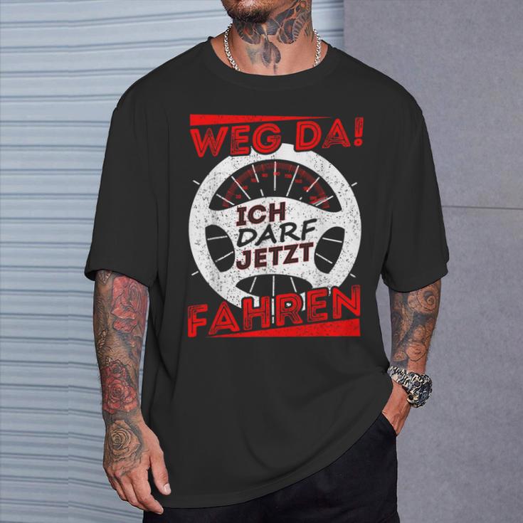 Driver Licence Testing Passed Weg Da Ich Darf Jetzt Fahren T-Shirt Geschenke für Ihn