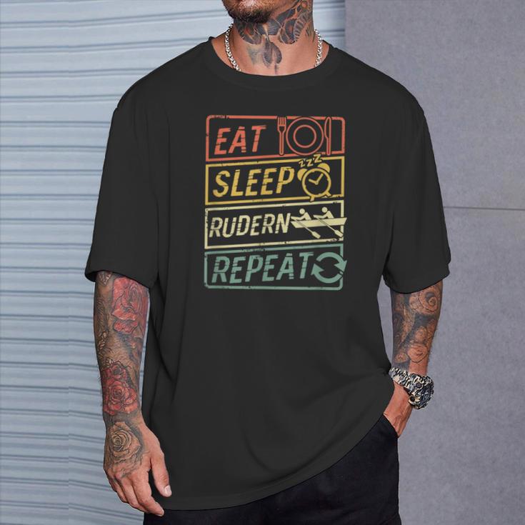 Eat Sleep Rowing Repeat Rowing T-Shirt Geschenke für Ihn