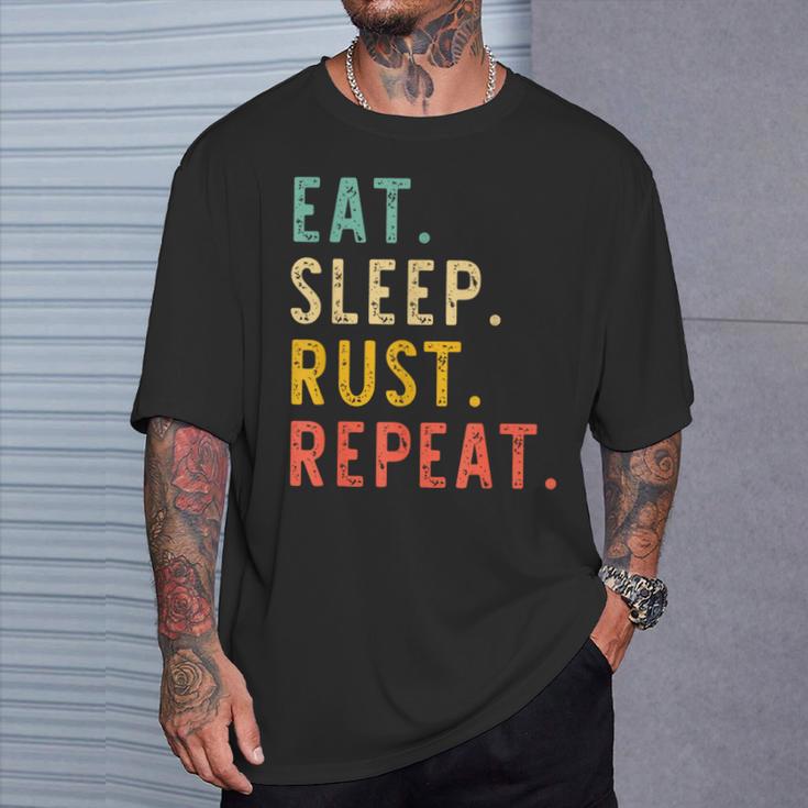 Eat Sleep Rust Repeat Programming Retrointage T-Shirt Geschenke für Ihn