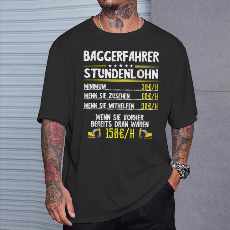 Excavator Driver Hourly Wage Digger Guide Machine Guide Work T-Shirt Geschenke für Ihn