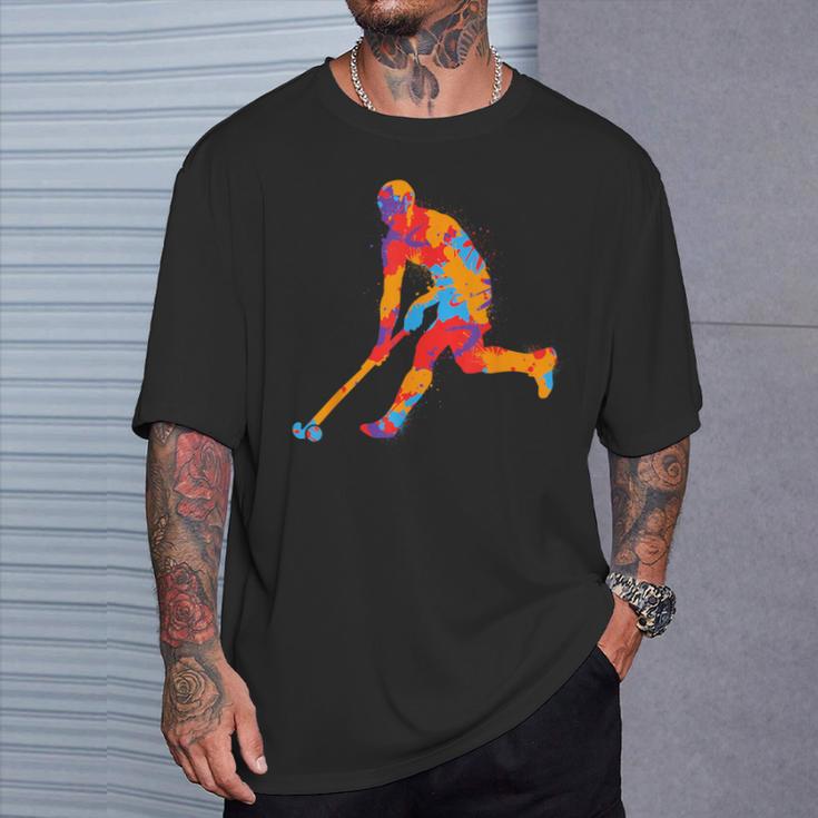 Field Hockey Colourful Hockey Player Children's Hockey Boys T-Shirt Geschenke für Ihn