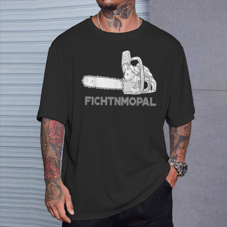 Förster Geschenke Chainsaw Fichtnmopal Mundart S T-Shirt Geschenke für Ihn