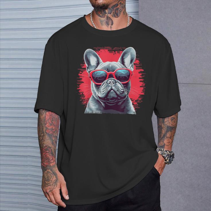 French Bulldog With Sunglasses T-Shirt Geschenke für Ihn