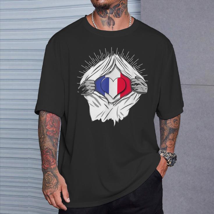 French Flag Home France T-Shirt Geschenke für Ihn