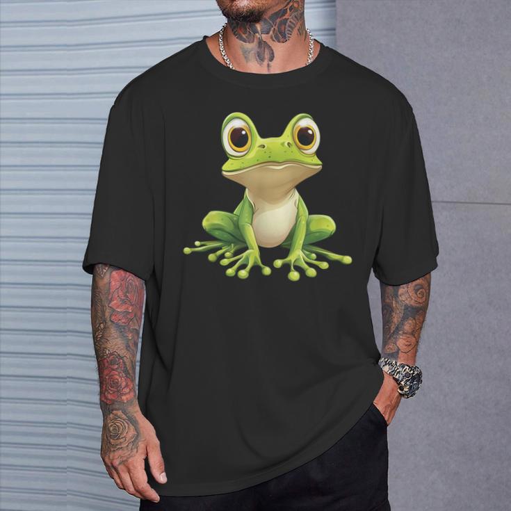 Frog With Big Eyes Frog Motif T-Shirt Geschenke für Ihn