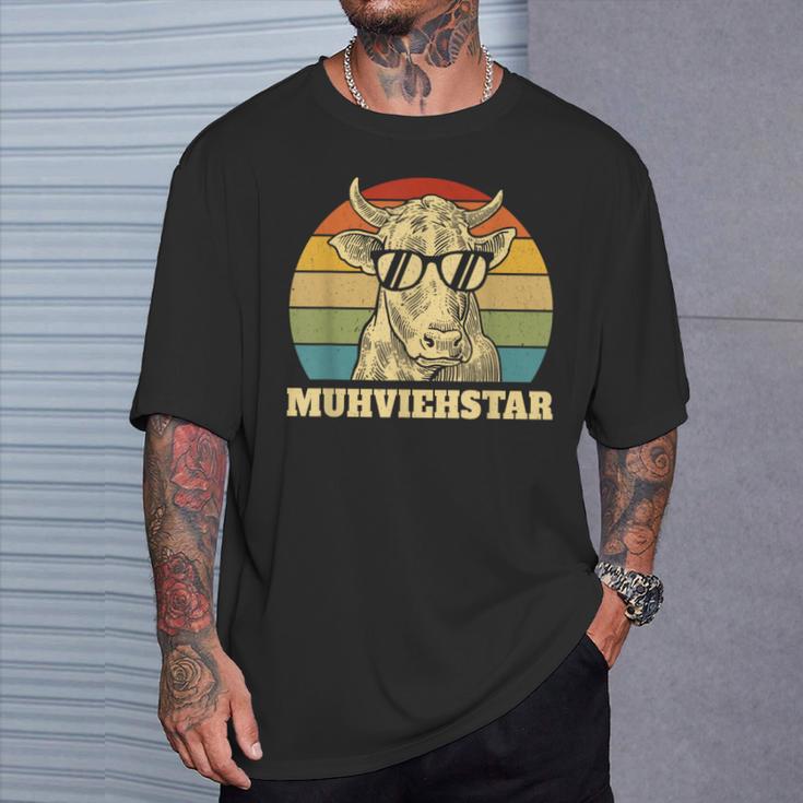 Muhviehstar Moviestar Cow Cow Cow Cattle Farmer T-Shirt Geschenke für Ihn