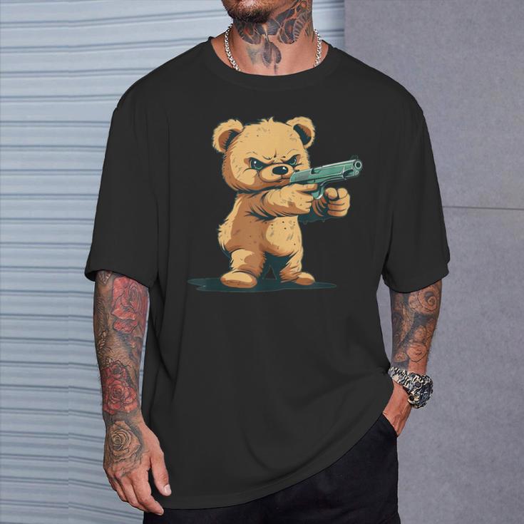 Teddy Bear With Gun For Gun Lovers T-Shirt Geschenke für Ihn