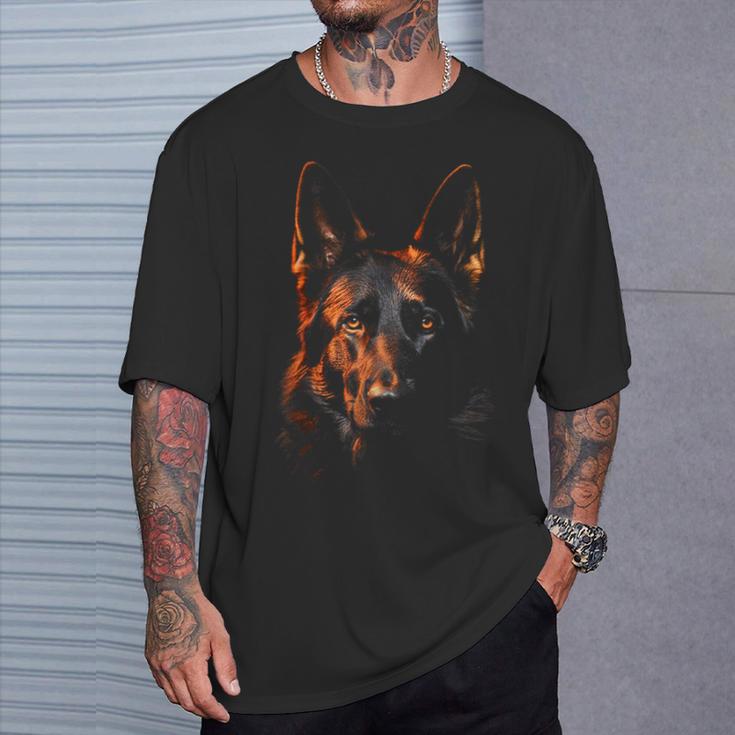 German Shepherd Graphic Pet Illustration Dog German Shepherd T-Shirt Geschenke für Ihn