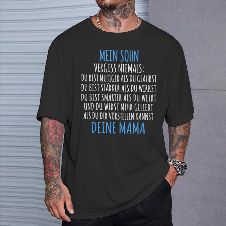 For Son From The Mother My Son Mum T-Shirt Geschenke für Ihn