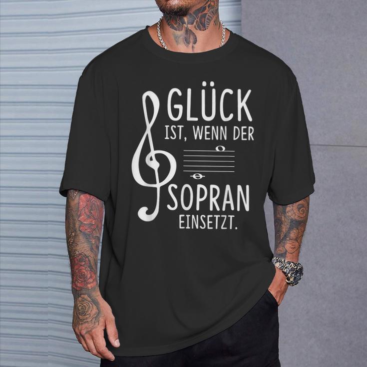 Glück Ist Wenn Der Soprano Insert Choir Singer T-Shirt Geschenke für Ihn