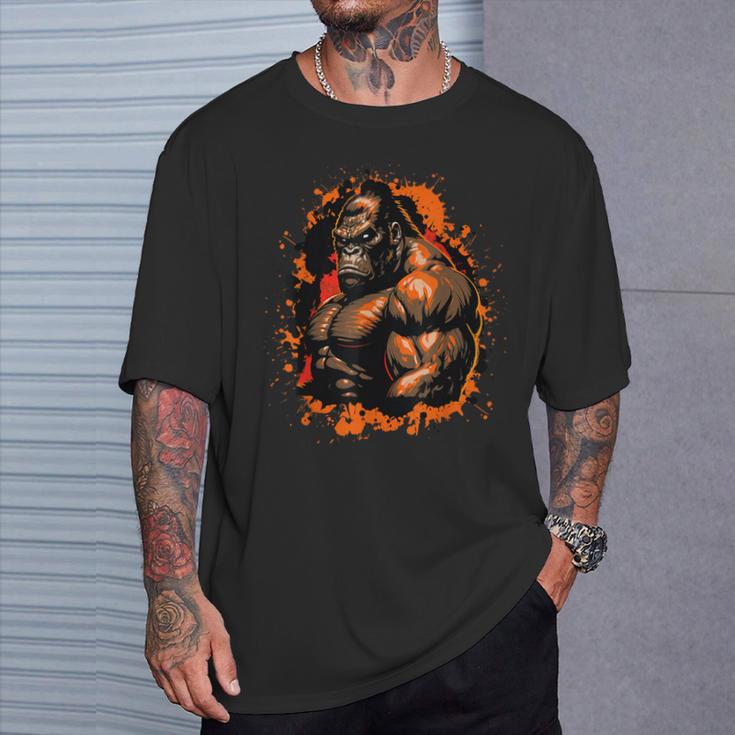 Gorilla Muscle Workout Animal Beast Bodybuilding Gym T-Shirt Geschenke für Ihn