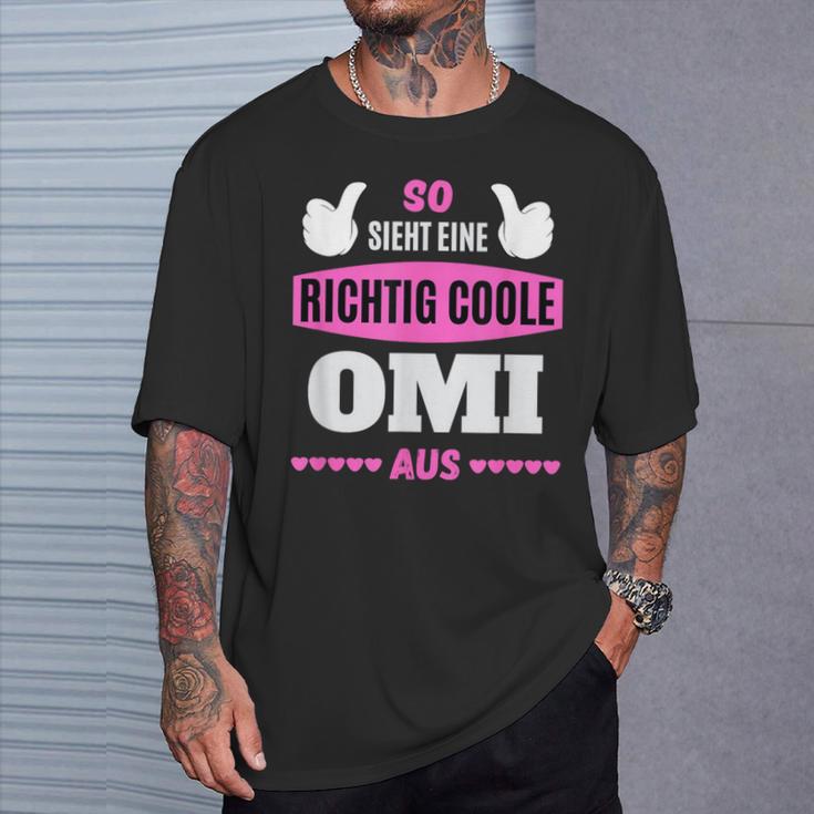 Grandkel Children's Grandma So Sieht Eine Richtig Cool Oma S T-Shirt Geschenke für Ihn