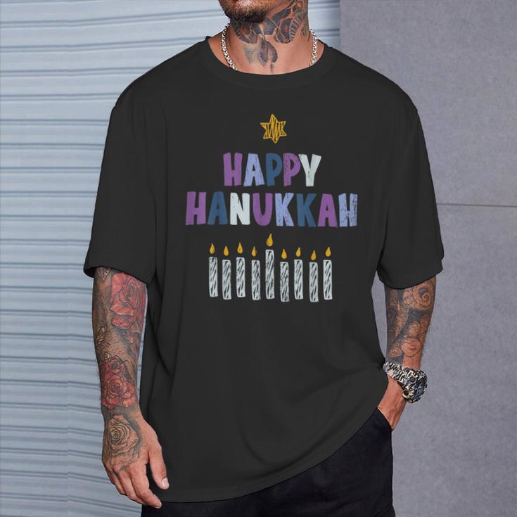 Happy Hanukkah Distressed Hanukkah T-Shirt Geschenke für Ihn