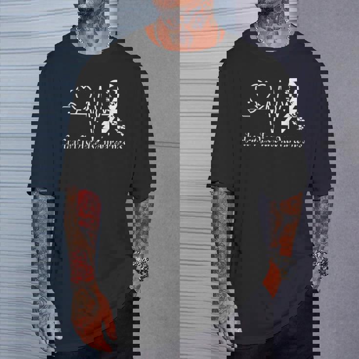 Heart Disease Awareness Go Red In February Health Red Heart T-Shirt Gifts for Him