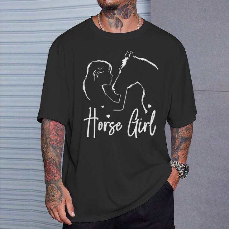 Horse & Rider Horse Girl Riding Girls Women's S T-Shirt Geschenke für Ihn